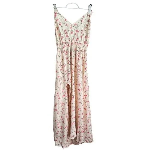Reformation Floral Midi Dress Side Slit Criss Cross Back Size M (runs small) - Image 9