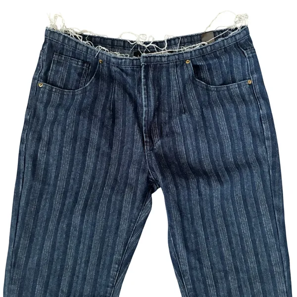 EUC Lioness Charismatic Mid Rise Flare Jeans Sz M Dark Denim Blue Striped y2k - Image 2