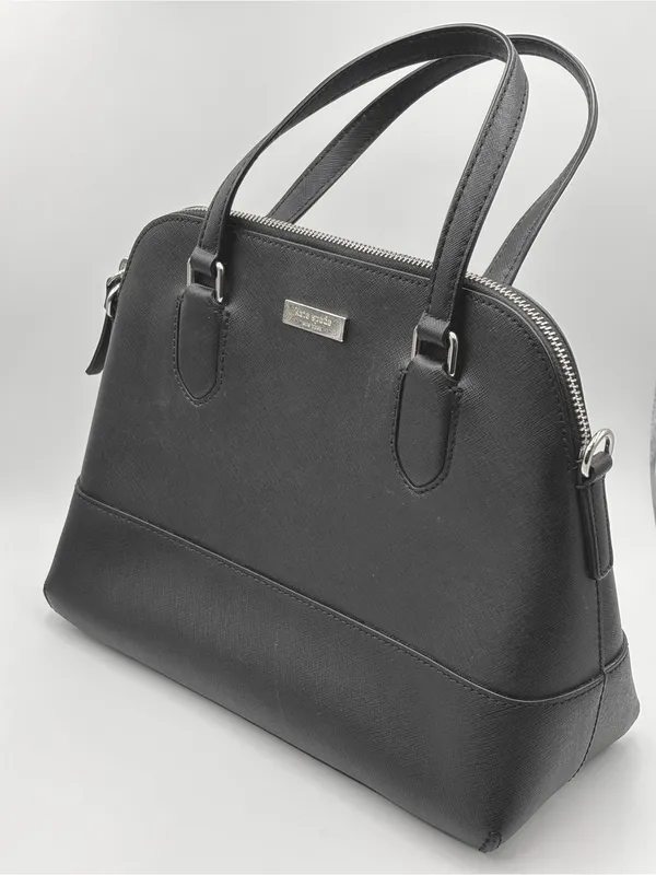 kate spade Cow Leathet‎ Black Dome Classic Satchel /Crossbody with gold hardware - Image 2