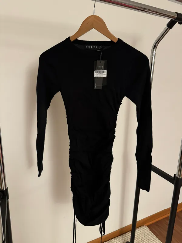 Black Dress With Side Cinches - Image 2