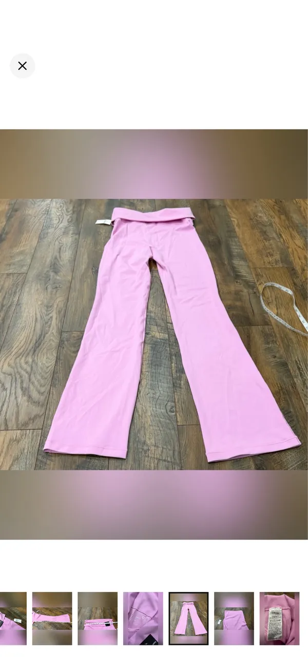 Gap fit Smooth Foldover Mini Flare Leggings, Women’s Size Medium, Pink, NEW - Image 8