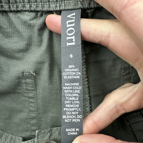 Vuori Vintage Ripstop Utility Shorts 3"‎ Olive Green Athleisure Women's Small - Image 3