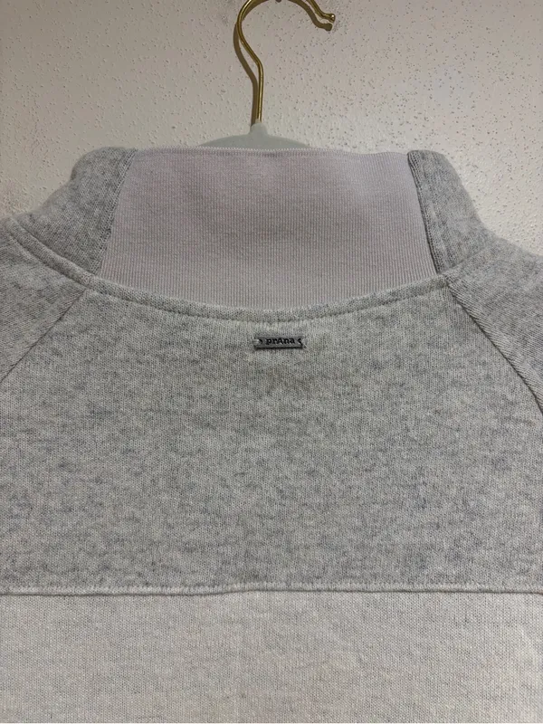 Prana Dessau Wool Blend Colorblock Stripe Mock Neck Sweater Gray Grey Size XL - Image 9