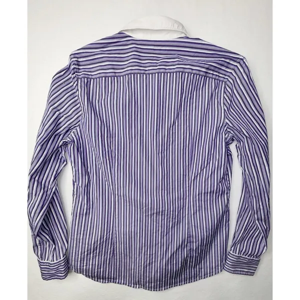 Lauren Ralph Lauren Womens Sz L Purple White Striped Preppy Corporate Chic Work - Image 8
