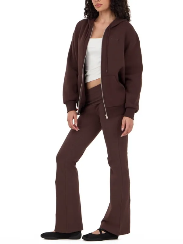 Forever 21 Sequin Star Brown Hooded Jacket and Pants Set - Image 2