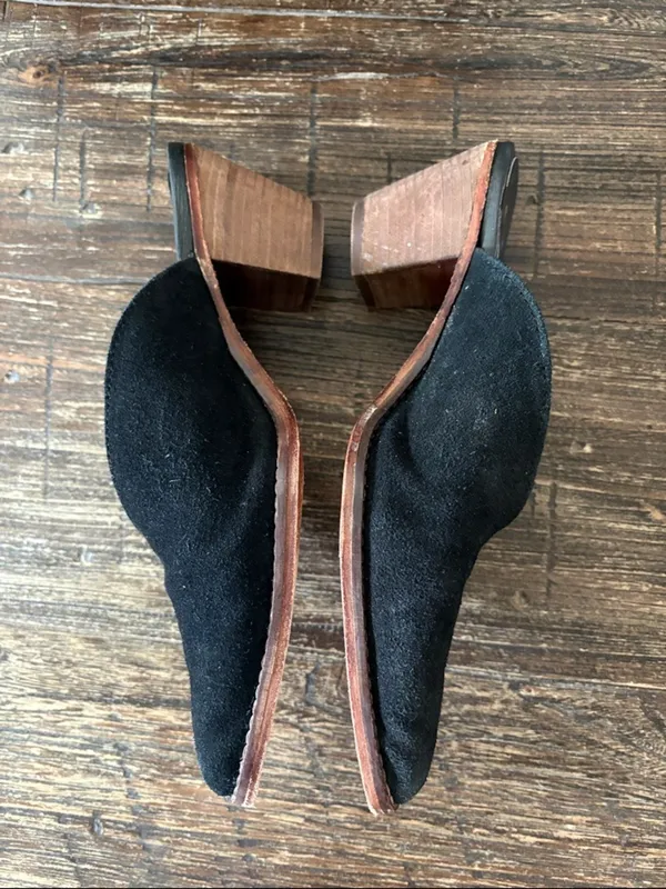 Free‎ People Anya Suede Mules Black Size 8 - Image 3