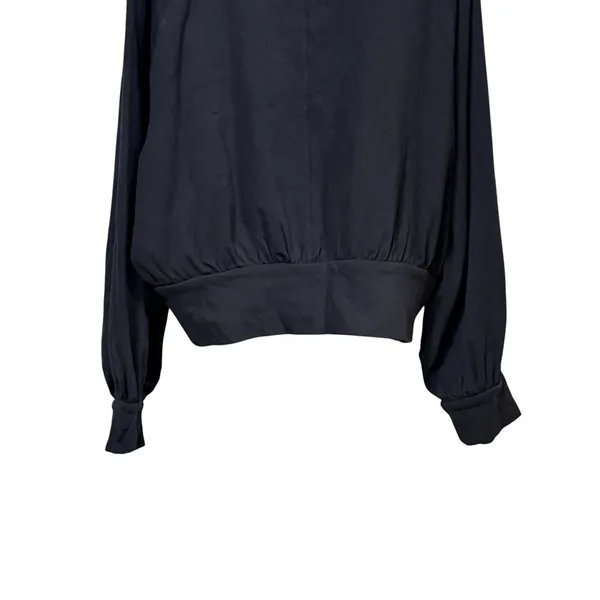 We The Free Free People Black Mock Neck Balloon‎ Sleeve Sweatshirt XL OB1081682 - Image 6
