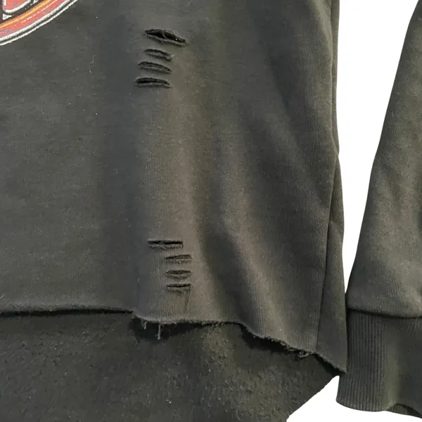 Harley Davidson Distressed Black Logo Sweatshirt Size M - Image 2