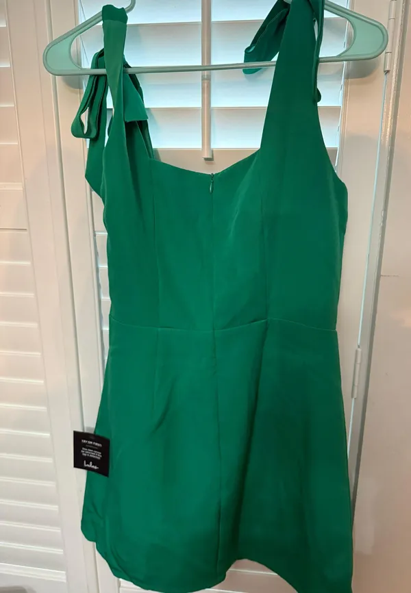Lulus Green Tie Strap Mini Dress - Image 3