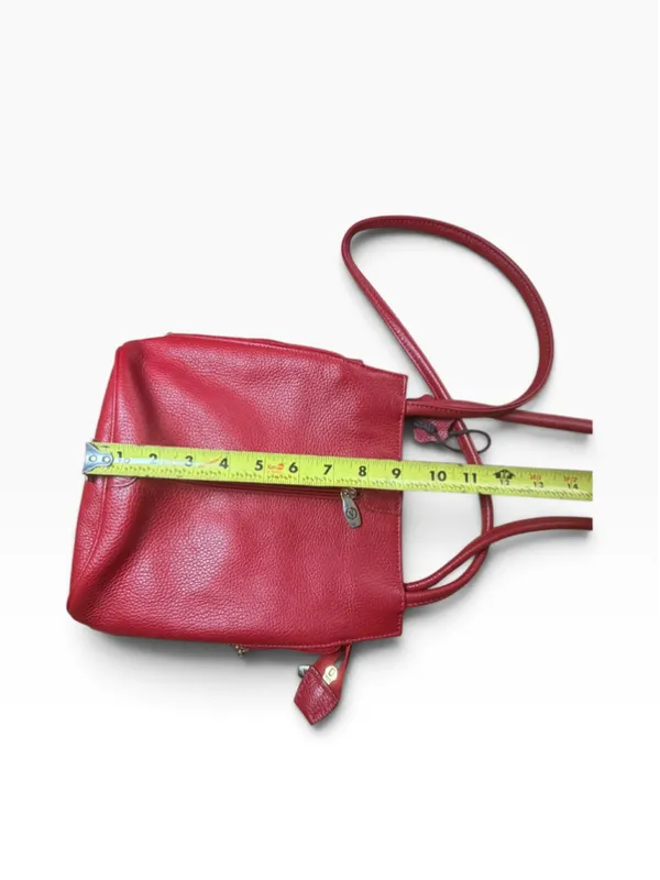COVETED RETRO ITALIAN LUXE Valentina Cherry Red Leather Shoulder bag - Image 7