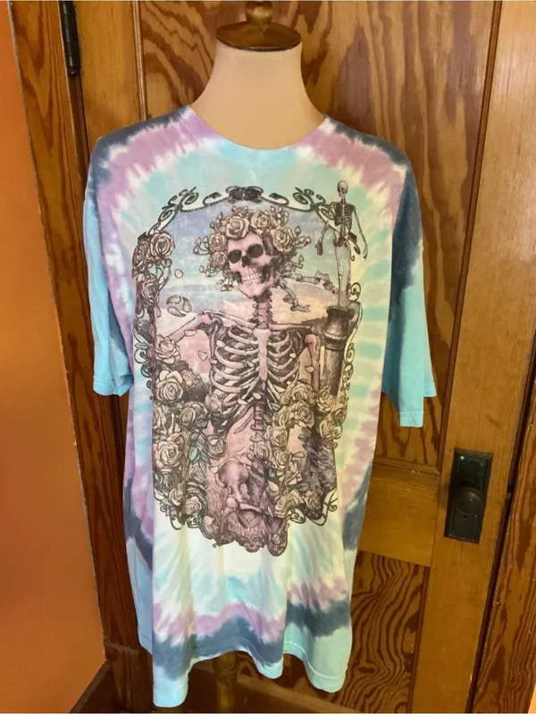 Liquid Blue Grateful Dead Bertha Tie Dye Graphic T Shirt XXL Deadhead Band Tee - Image 3
