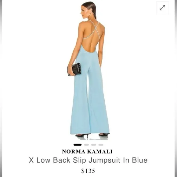 NORMA KAMALI x REVOLVE Slip Low Back Jersey Jumpsuit in Powder Blue Sz. XS - Image 14
