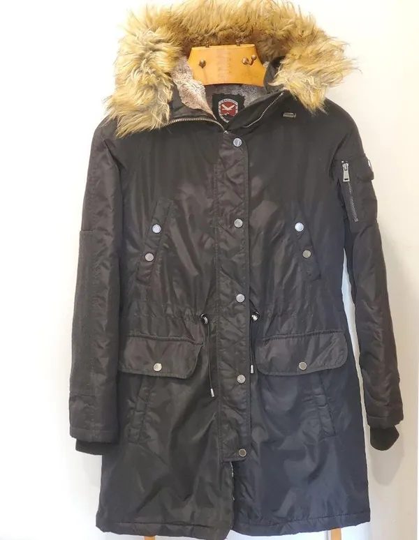 1 Madison Coat Parka Expedition Heritage Media Black Rutched Cargo Jacket - Image 2