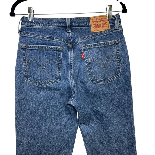Levis 501 Original‎ Fit High Rise Straight Leg Jeans Blue 27x30 12501-0396 - Image 9