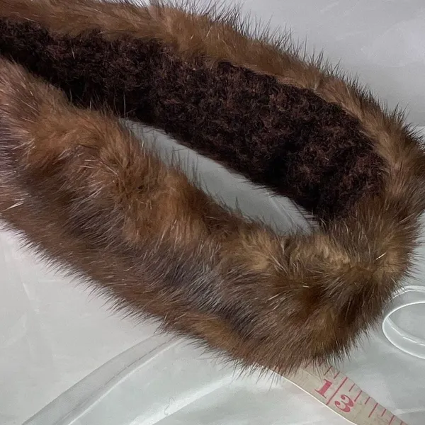 Vintage brown mink collar with hook closure Brown - Image 9