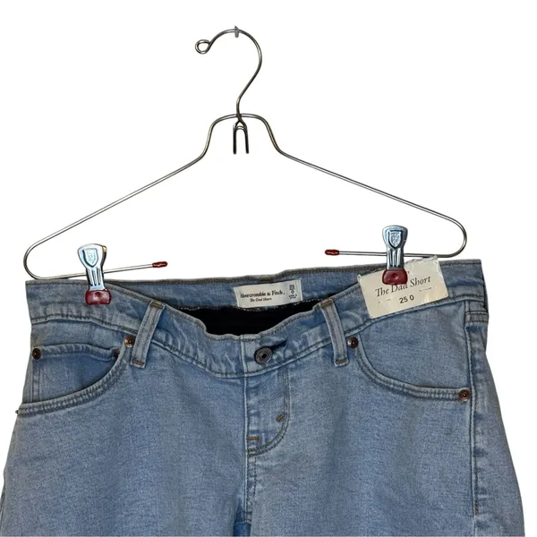 Abercrombie & Fitch Womens Short Jeans The Dad Maternity Denim Blue 25/0 NWT - Image 2