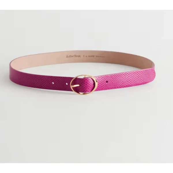 &‎ OTHER STORIES Snake Print Leather Belt Pink NWOT Small - Image 5
