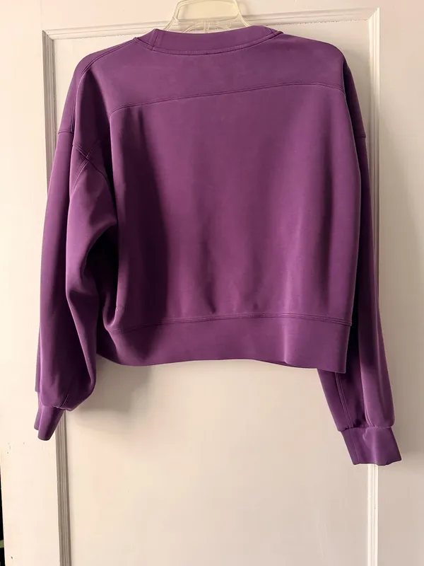 Lululemon Softstreme Perfectly Oversized Cropped Crew Dramatic Magenta Size 6 - Image 3