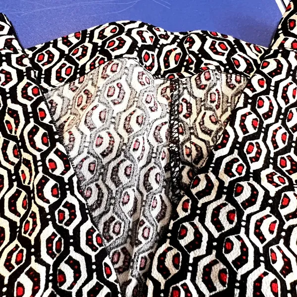 Free People Ruffle Mini Skirt Geometric Tile Print Black White Red Size 0 Womens - Image 7