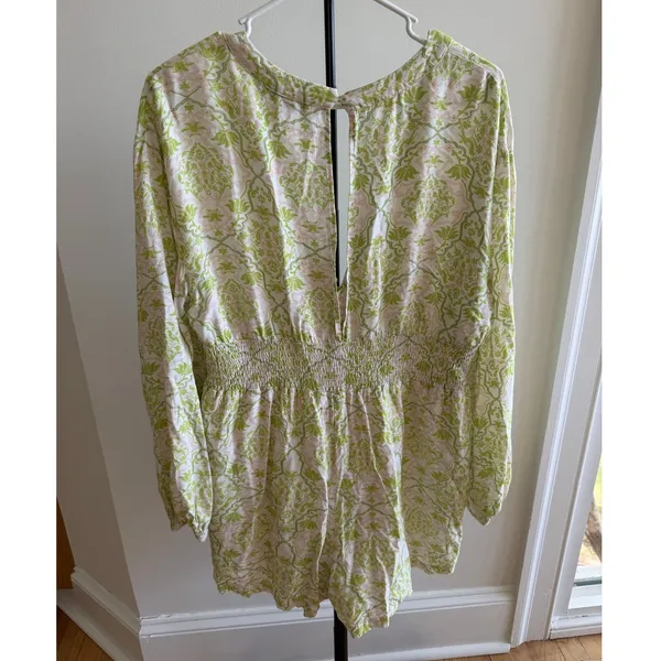 Free People Harni Floral Romper Pink and Green Size 14 - Image 3