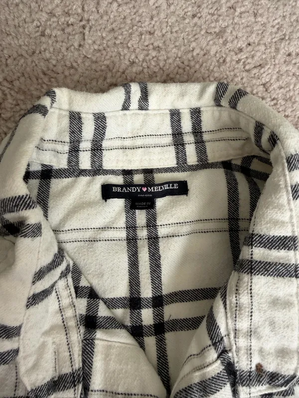 Brandy Melville Checkered Button Down Top - Image 2
