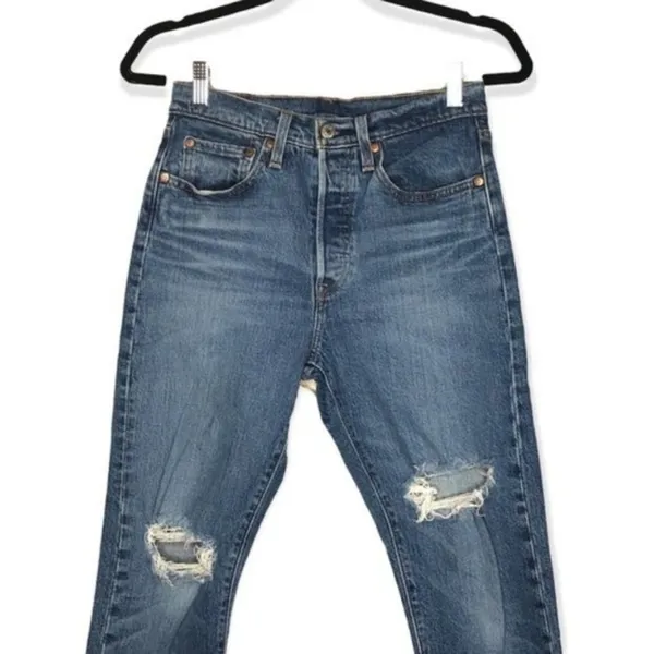 Levi’s 501 Skinny Jeans Distressed High Rise Size 26 - Image 6