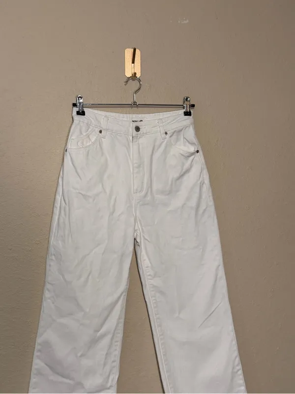 Rollas White Heidi High Rise Loose Straight Jeans Size 27 - Image 4