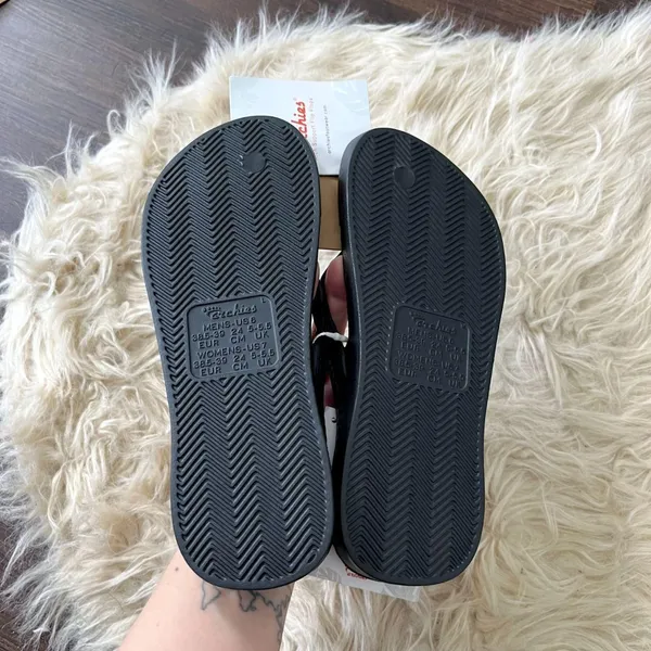 NWT Archies Classic Black Arch Support Flip Flops Sandals US Men 6 / WMN 7 - Image 4