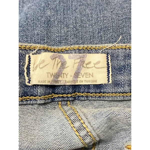 Free People We The Free Blue High Rise Bell Bottom Flare Bootcut Denim Jeans 27 - Image 4