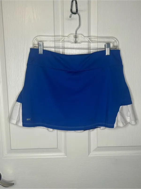 DUC Sz M Blue Athletic Skort Blue And White With Back Ruffle - Image 12