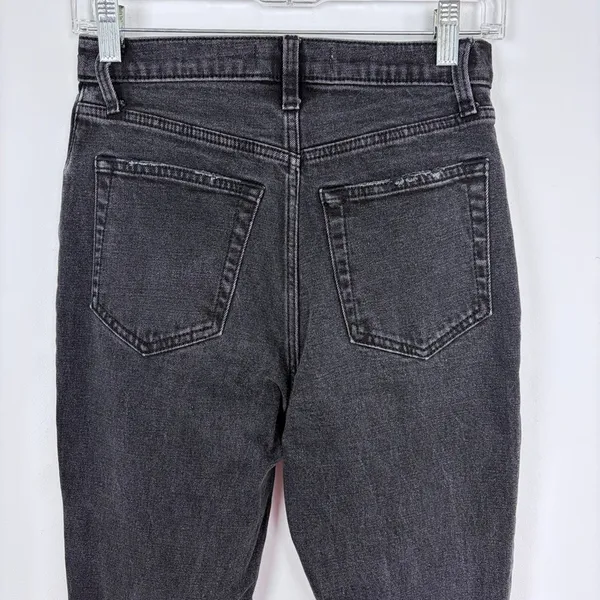 Abercrombie & Fitch The Ankle Straight Ultra High Rise Jeans Black Denim 2‎ Long - Image 7