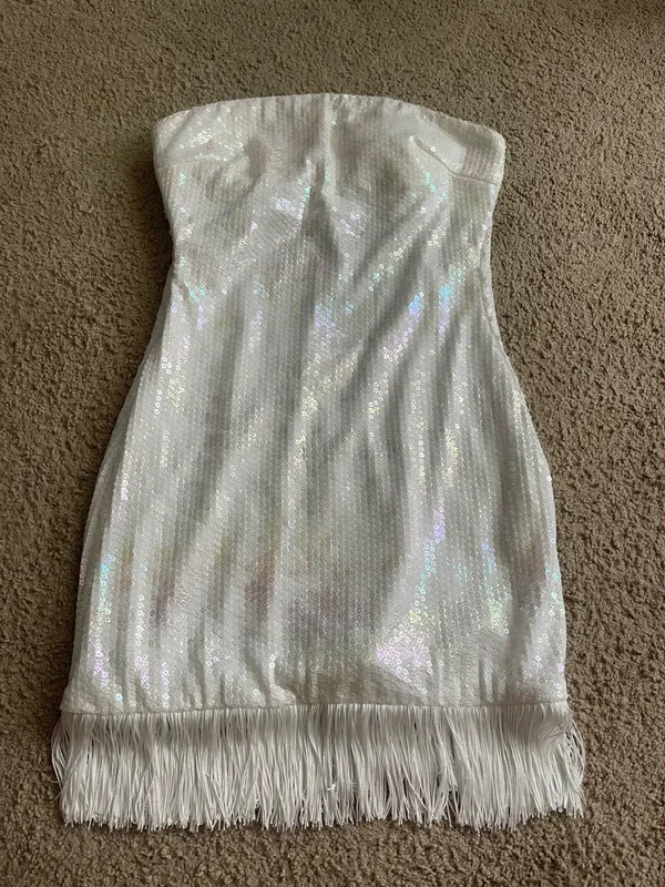 Selfie Leslie About You Strapless Fringe Mini Dress - Image 3