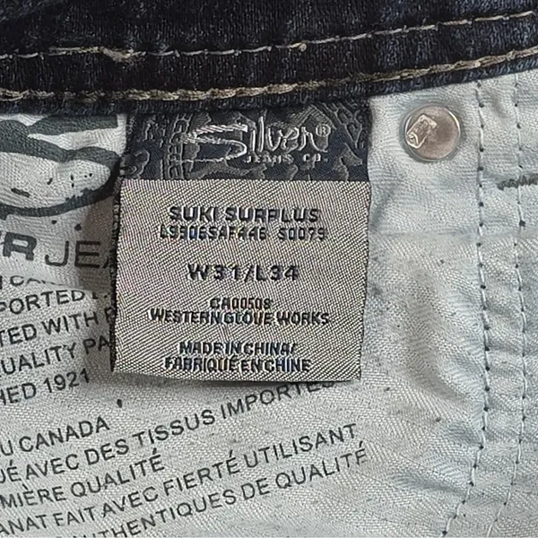 Silver Jeans Suki Surplus Womens 31x34 Bootcut Jeans Dark Wash Y2K Western - Image 9