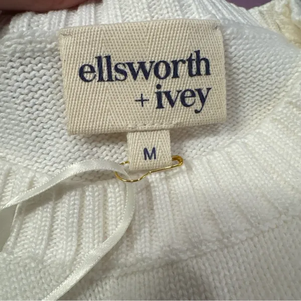 Ellsworth & Ivey Womens The Prep Crewneck Ivory Medium EIV-STPREPBSW NWT - Image 4
