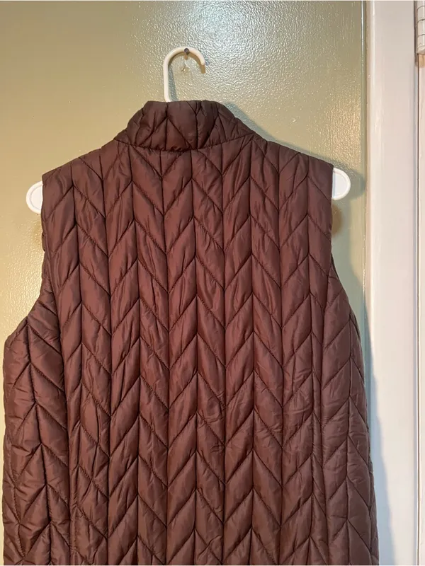 Coldwater Creek Women's Size Medium 10-12 Sleeveless Puffer Vest Chocolate Brown - Image 6