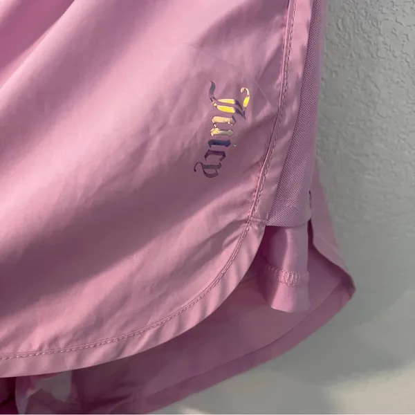 Juicy Couture Pink Lightweight Womens Drawstring Shorts Built In Briefs‎ Size L - Image 2