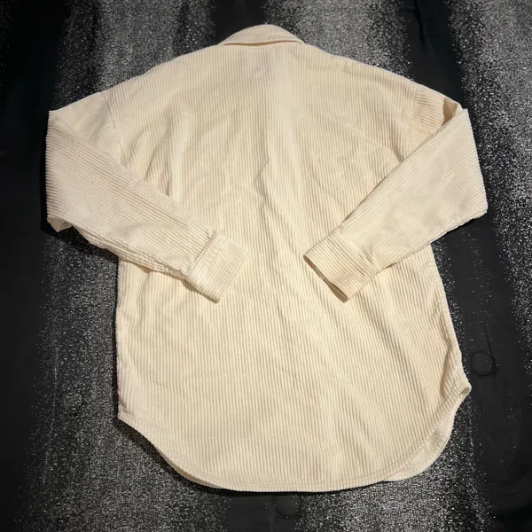 Womens XS The Group Babaton Aritzia off-white corduroy button-up shirt shacket - Image 2