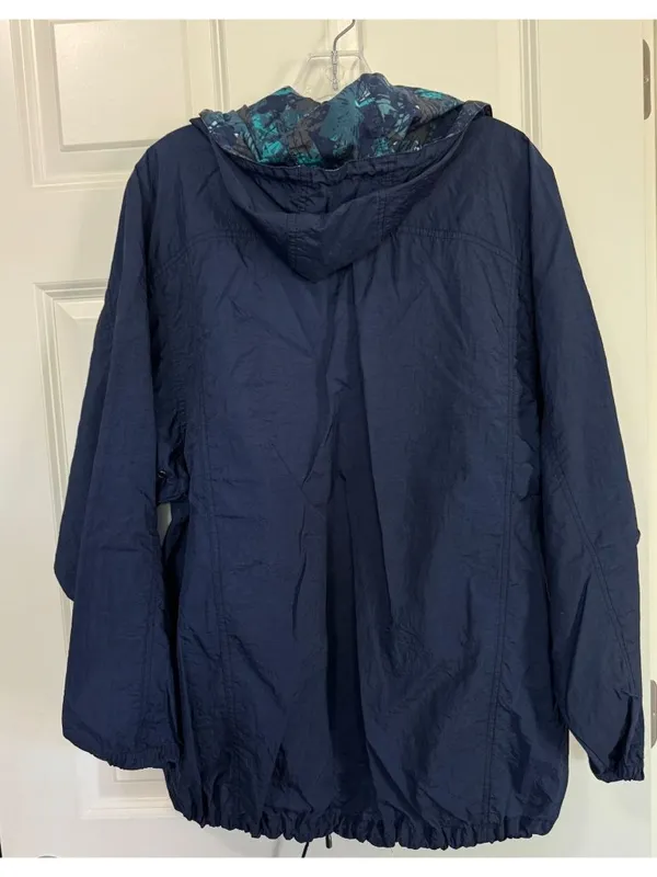 Vintage Nike Windbreaker Jacket Nylon 1/4 Zip Pullover Navy Blue 1990s Women's M - Image 2