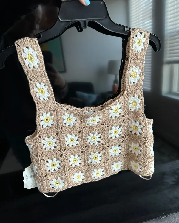 Altar'd State TAN COLORED Knit Sunflower Top - Image 4