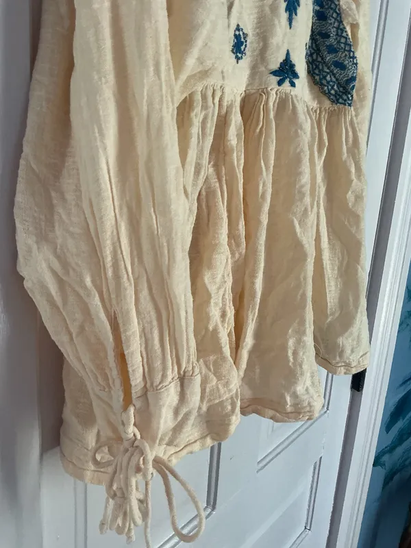 Free People Cotton Top Blue Floral - Image 3