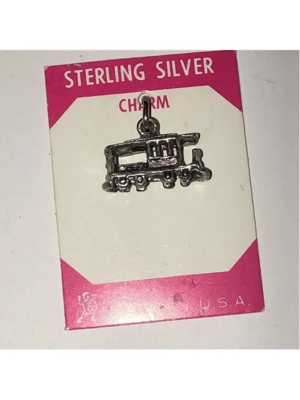 Vintage Sterling Silver Train Collectible Bracelet Charm - Image 3