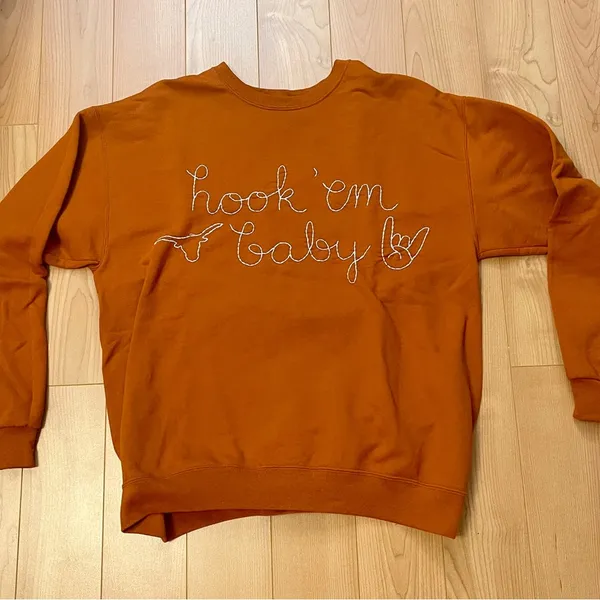 Texas Hook 'Em Baby Burnt Orange Sweatshirt - Image 2