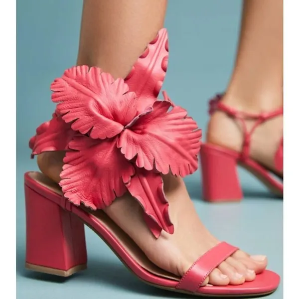 Cecelia New York Hibiscus Sandals in RARE Orange Sz. 10 - Image 2