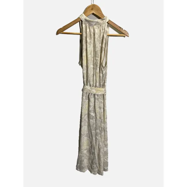 Prologue Midi Dress Womens Small Beige Floral Halter Neck Sleeveless Belted Boho - Image 8