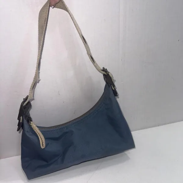 VTG Y2K Gap Baguette Small Nylon Handbag Shoulder Bag Purse Zip Blue 2004‎ READ - Image 9