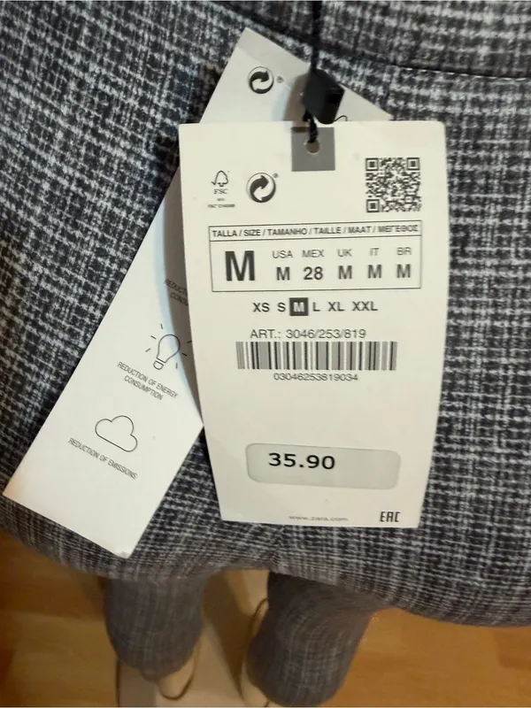Zara Gray Plaid Skinny Ponte Pants - Image 5