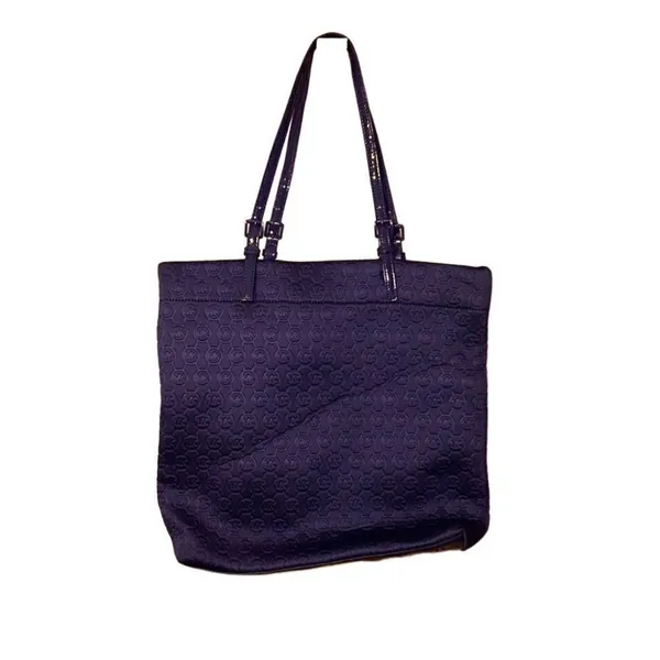 Michael Kors Signature Neoprene Large Purple Tote - Image 2