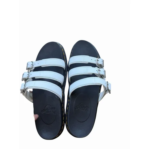 Dr Martens Blaire Slide White Black Platform Sandals Womens 10 Docs Summer - Image 8