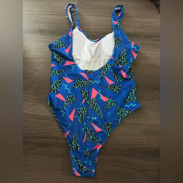 MIAIULIA Women's Retro 80s/90s Inspired High Cut Low Back Padding One Piece Swim - Image 4