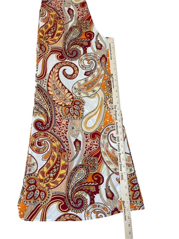 High Waisted Wide Leg Paisley Print Women’s Pants in Multi-Color - Image 6